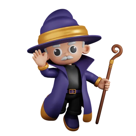 Wizard Happy  3D Illustration