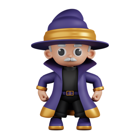 Wizard Hero Stance  3D Illustration