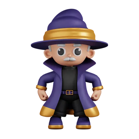 Wizard Hero Stance  3D Illustration