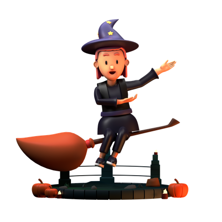 Wizard Pointed To Left  3D Illustration