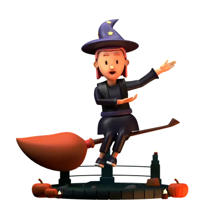 Wizard Pointed To Left  3D Illustration