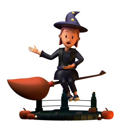 Wizard Pointed To Right  3D Illustration