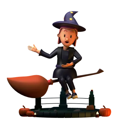 Wizard Pointed To Right  3D Illustration