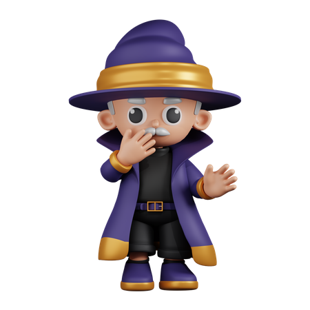 Wizard Surprised  3D Illustration