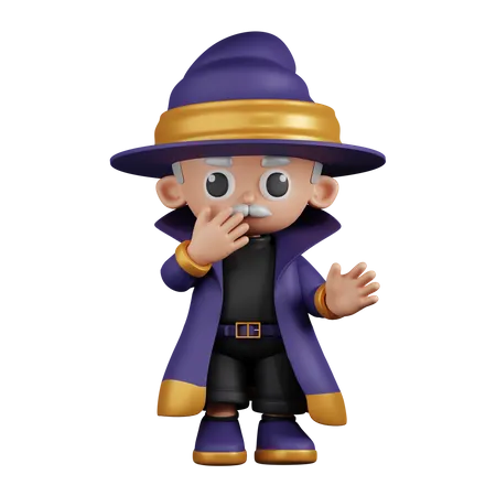 Wizard Surprised  3D Illustration