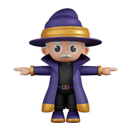 Wizard T Pose  3D Illustration