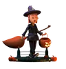 Wizard Walking With Pumpkin