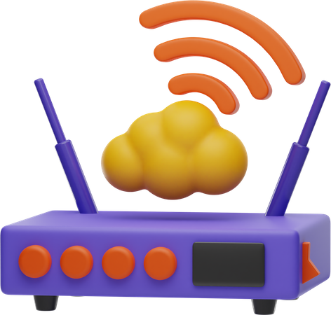 Wlan Router  3D Illustration