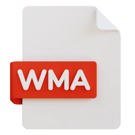 3 D Illustration Of Wma File Extension 3D Icon