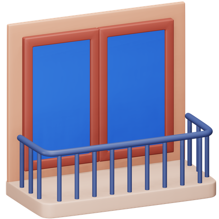 Wohnung Balkon  3D Icon