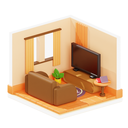 Wohnzimmer  3D Illustration