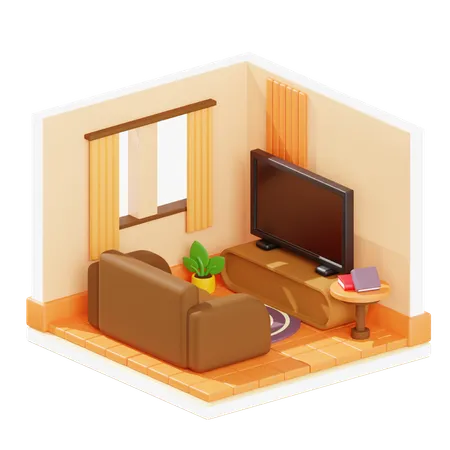 Wohnzimmer  3D Illustration