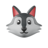 3d wolf emoji