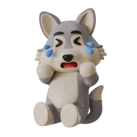 Wolf Crying  3D Icon