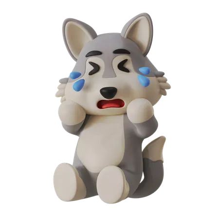 Wolf Crying  3D Icon