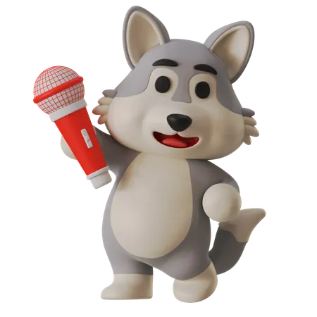 Wolf Singing  3D Icon