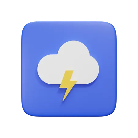 Wolke Blitz  3D Icon