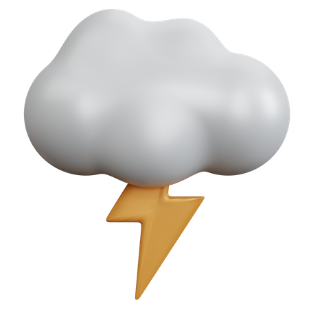 Wolke mit Blitz  3D Icon
