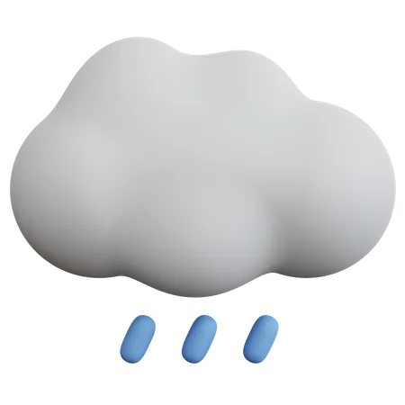 Wolke mit Regentropfen  3D Icon