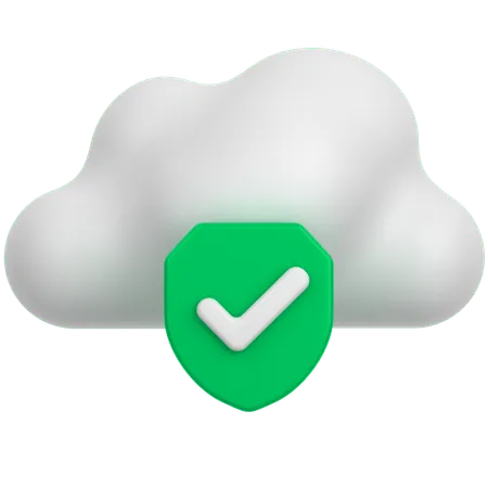 Wolke mit Schild  3D Icon