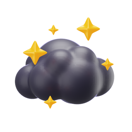 Wolke mit Sternen  3D Icon