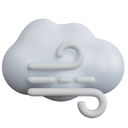 Wolke mit Wind  3D Icon