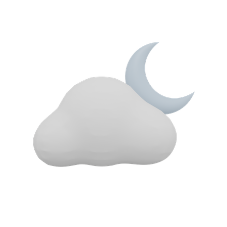 Wolke nacht mond wetter  3D Icon