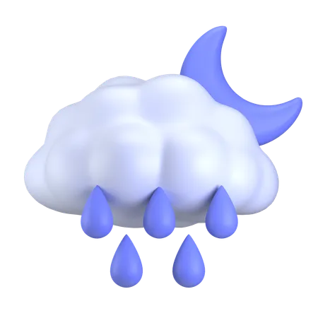 Wolke nieselregen nacht  3D Icon