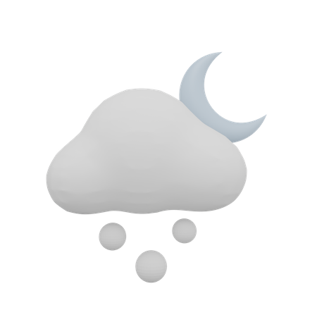 Wolke schnee nacht mond wetter  3D Icon