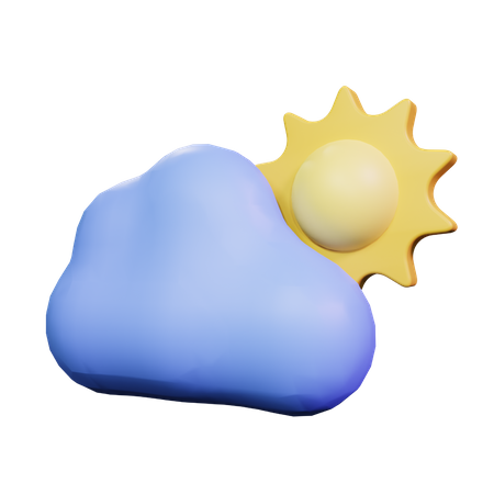 Wolkensonne  3D Icon