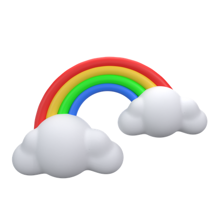 Wolke und Regenbogen  3D Icon