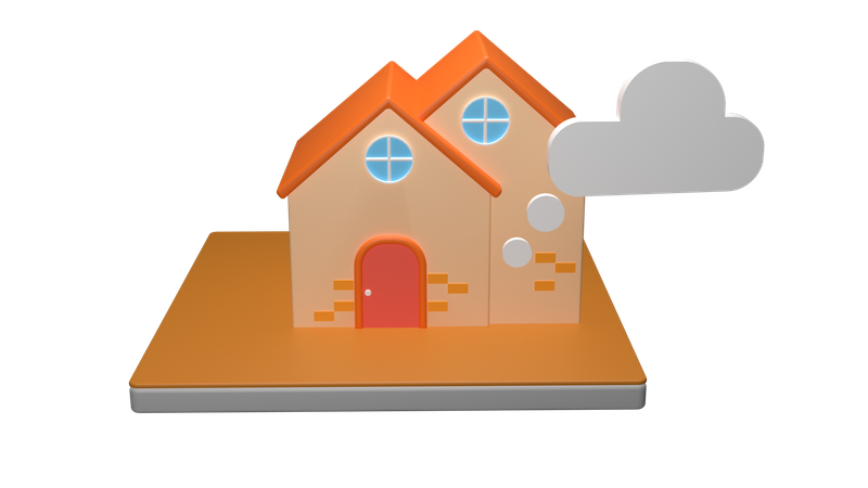 Wolken Haus  3D Icon