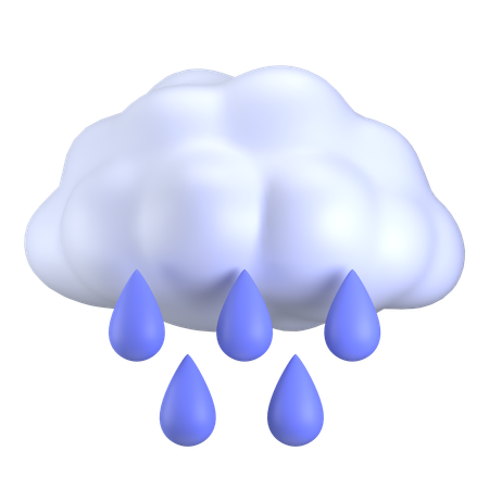 Wolken Nieselregen  3D Icon