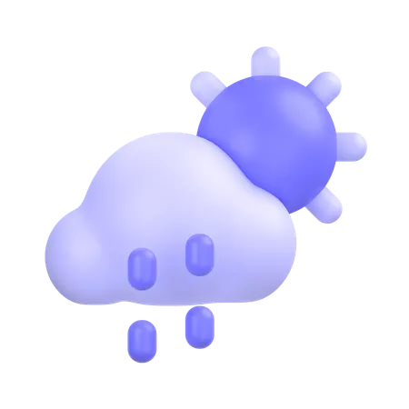 Wolken Nieselregen  3D Icon