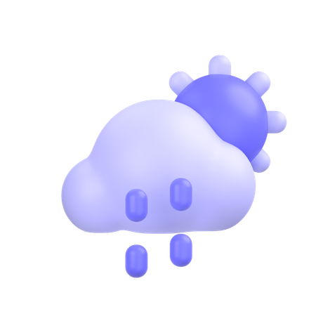 Wolken Nieselregen  3D Icon