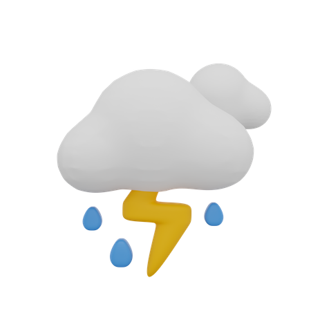 Wolke regen sturm donner wetter  3D Icon