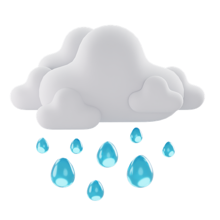 Wolken regnen  3D Icon