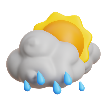 Wolken regnen  3D Icon