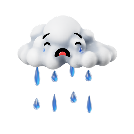 Wolken regnen  3D Icon