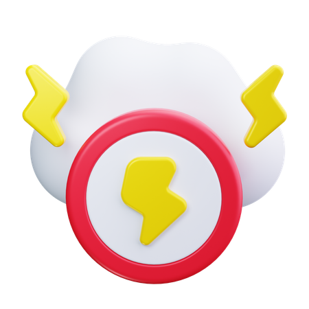 Wolken und Blitze  3D Icon