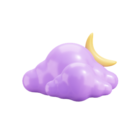 Wolken und Mond  3D Icon