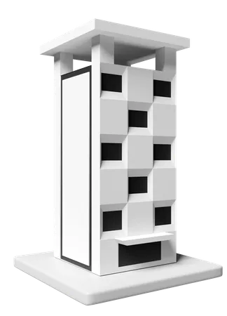 Wolkenkratzer Gebaude Symbol Isoliert 3 D Render Illustration 3D Icon