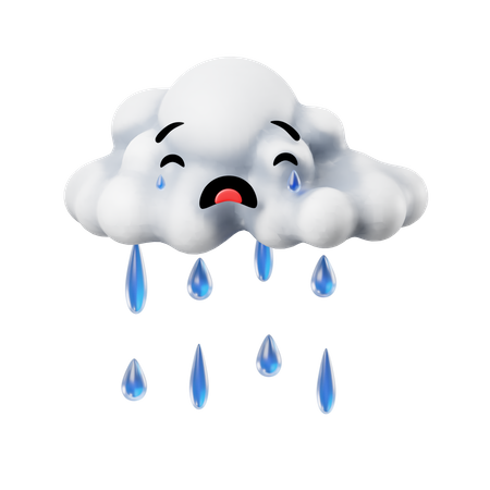 Wolken regnen  3D Icon