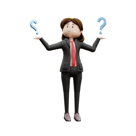 Woman Asking Question  3D Illustration