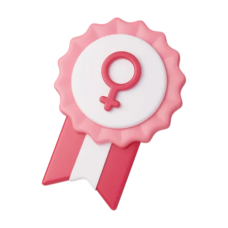 Womens Day Award Ribbon Icon For International Womens Day 3 D Illustration Feminism Independence Freedom Empowerment Activism For Women Rights 3D Icon