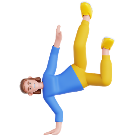 Woman Breakdance  3D Illustration