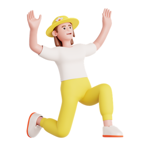 Woman Celebrating  3D Illustration