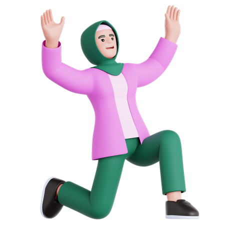 Woman Celebrating  3D Illustration