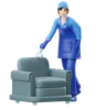 Woman Cleaning Sofa