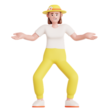 Woman Confused  3D Illustration